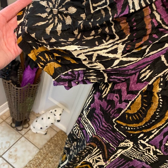 Vintage 80s More Jazz Funky Geometric Print Longline Button Down Top SS 18 16 - Picture 7 of 10